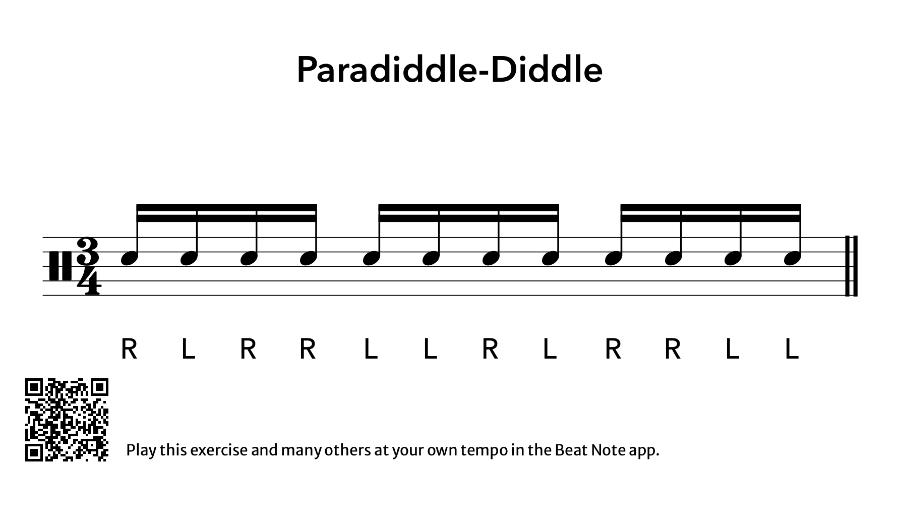 Paradiddle-Diddle - Drum Notation