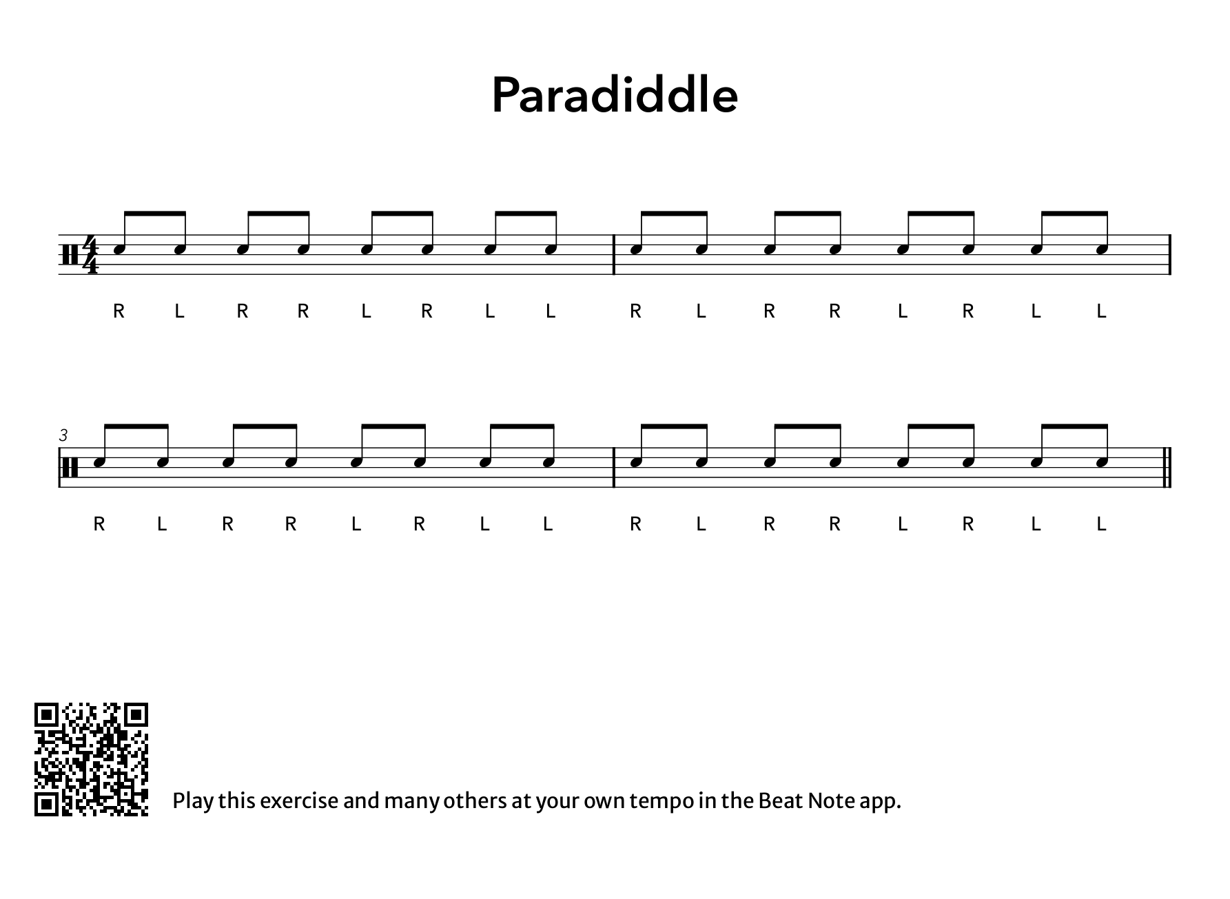 Paradiddle - Drum Notation