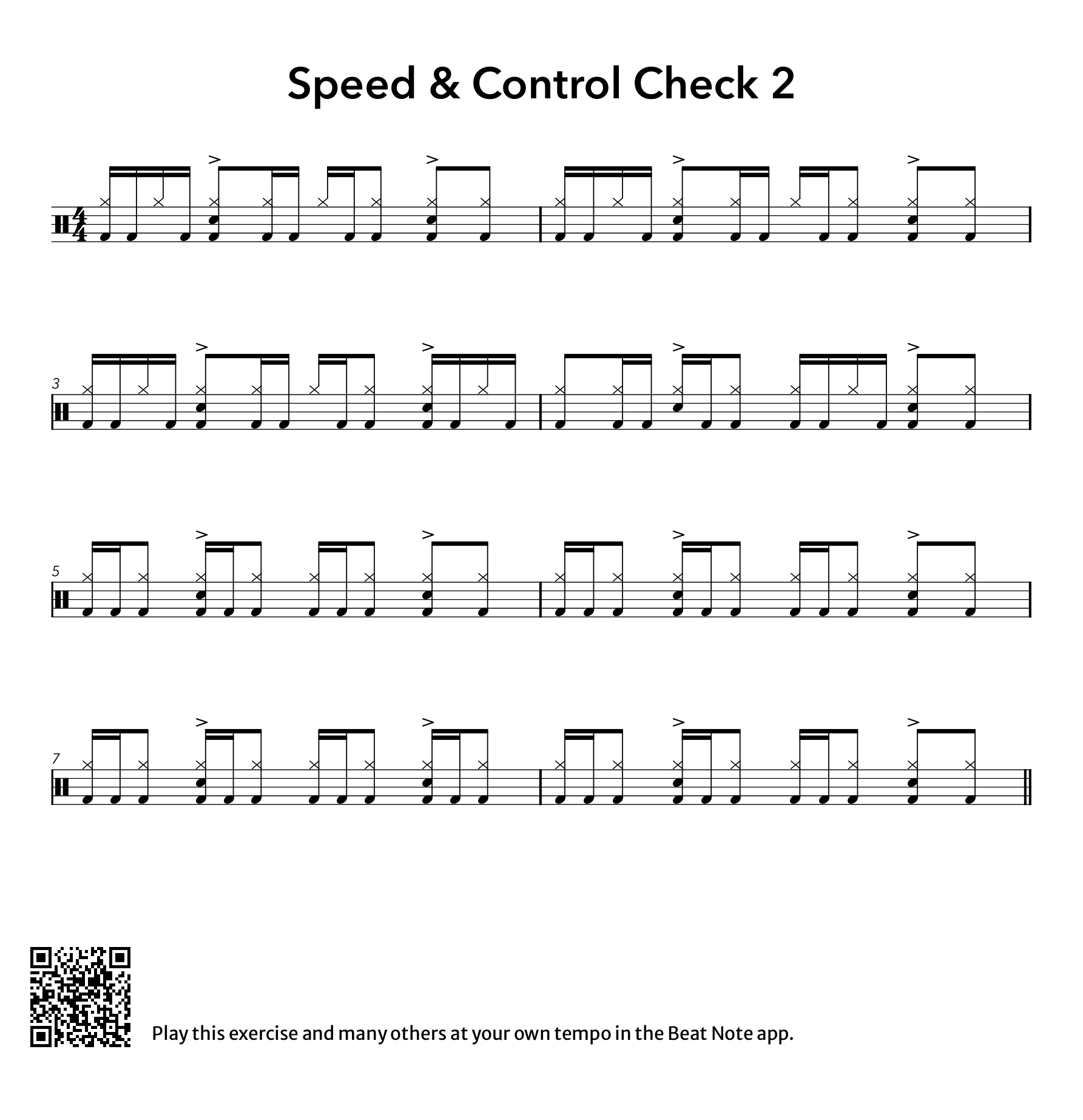 Speed & Control Check 2 - Drum Notation